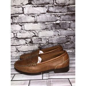 Kirkland Signature Brown Leather Penny Loafers Moc Toe Slip On Shoes Men Sz 10D